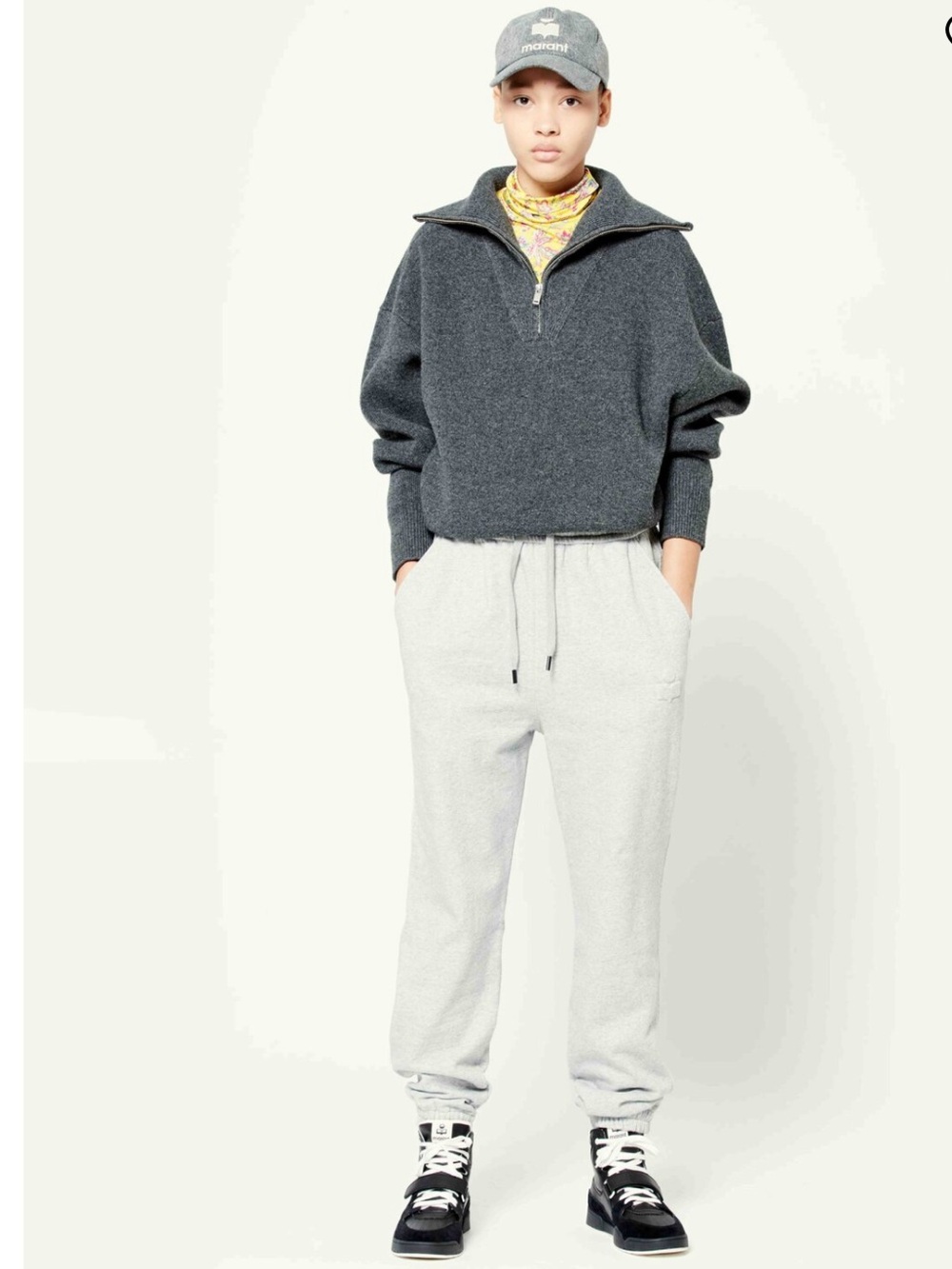 ISABEL MARANT Etoile Maloni High Waist Relaxed Cuffed Sweatpants Trackpants 44